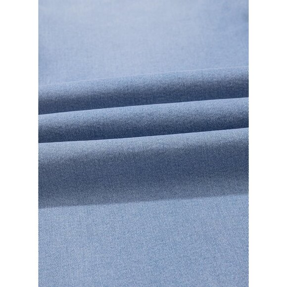 Women Stretch Denim Jeans High-Waisted Straight Leg Casual Pants - Picture 7 of 9